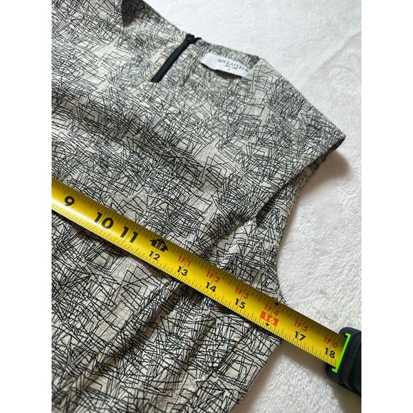 MM Lafleur Sheath Dress Size 6 Black and White Abstract Print Career Wear EUC - Picture 6 of 7